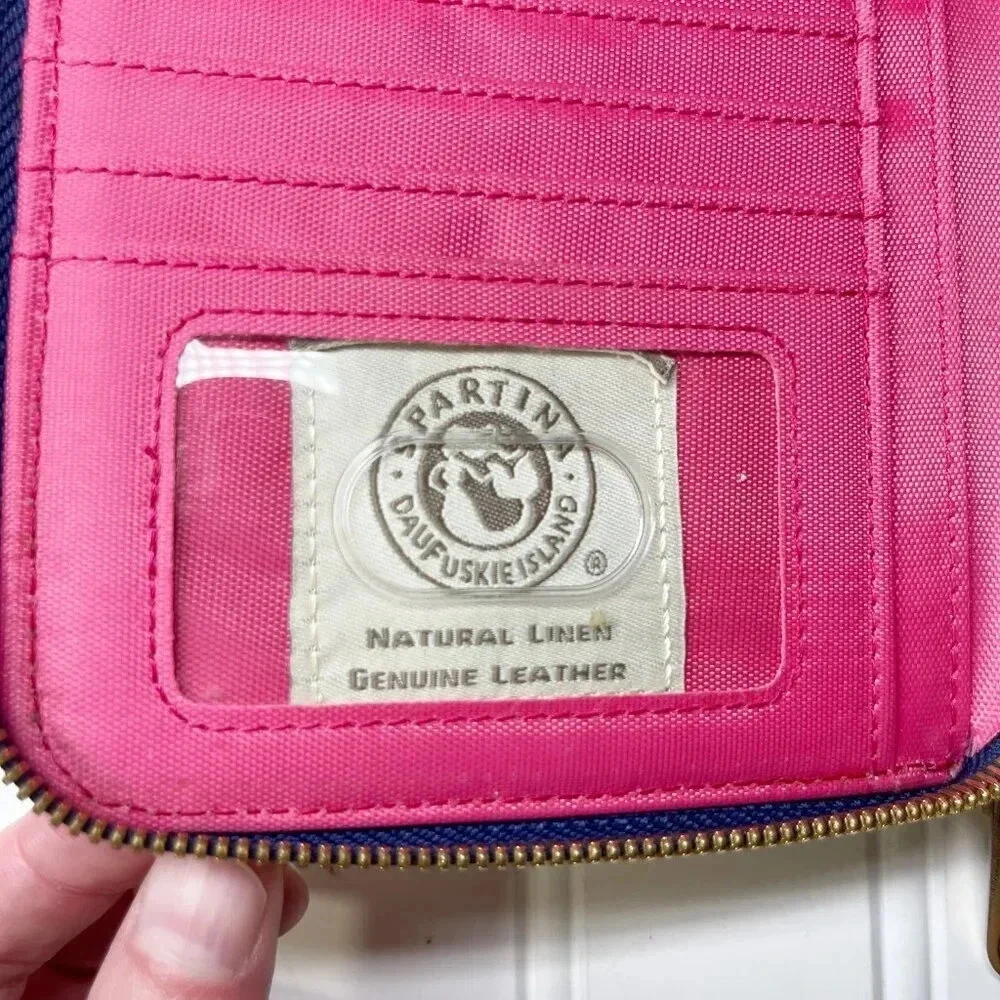 Spartina Leather & Floral Zip Around Phone Wallet/Wristlet - Missing Strap